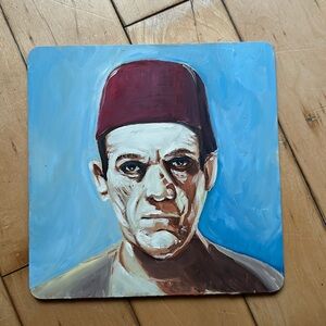 Original oil portrait of Boris Karloff as the mummy